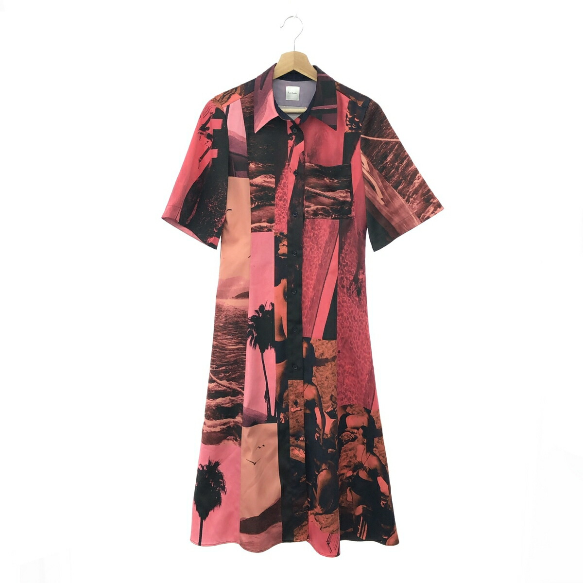 Paul Smith ポールスミス ワンピース サイズ:38 ピンク レディース 転写柄 総柄 トップス 【中古】