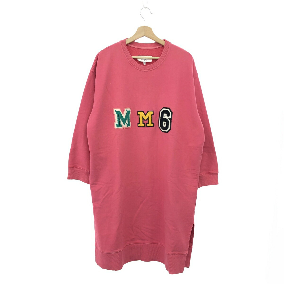 mm6 エムエムシックス スウェット ワンピース サイズ:S ピンク レディース 20年 レタードロゴ トップス 【中古】
