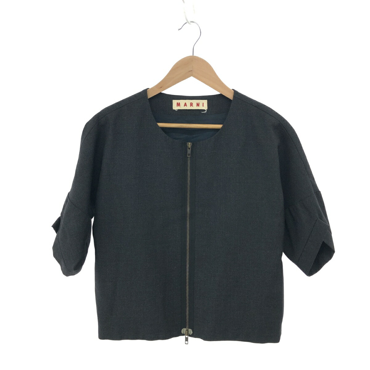 楽天市場】MARNI マルニ 美品 ノーカラー ジャケット 38 ネイビー