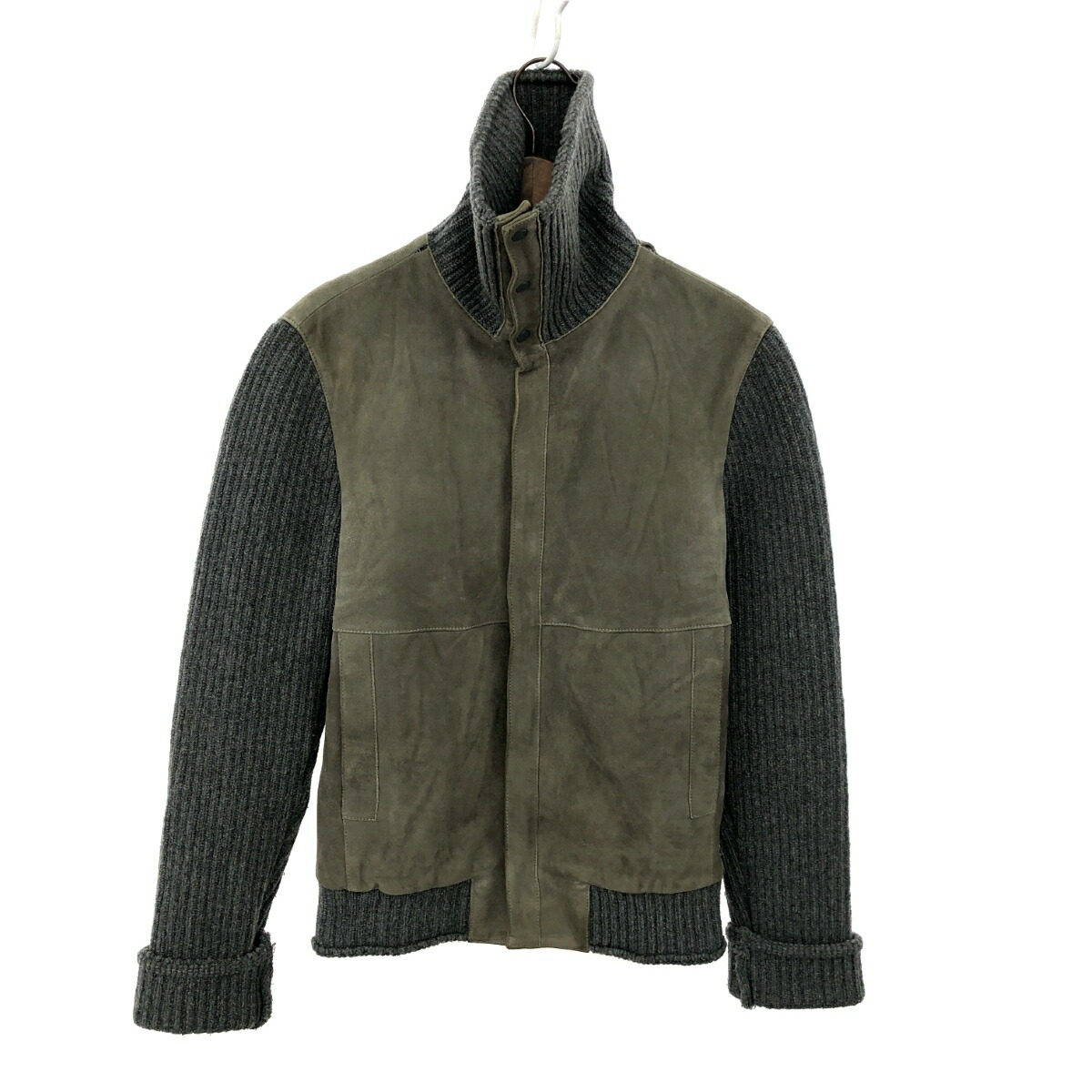 DOLCE&GABBANA ドルチェ&ガッバーナ スエード切り替えニット ジャケット サイズ:44 グレー メンズ アウター 【中古】