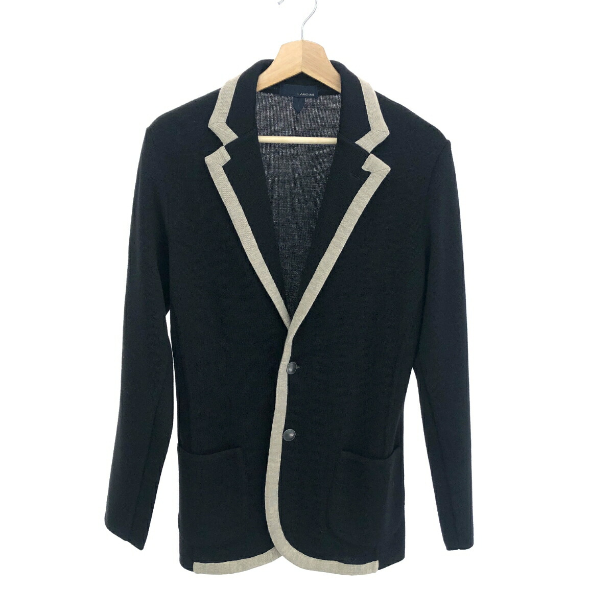 LARDINI ラルディーニ パイピング ニット2B ジャケット 良好 サイズ:XS ブラック メンズ アウター 【中古】|リサイクル ティファナ
