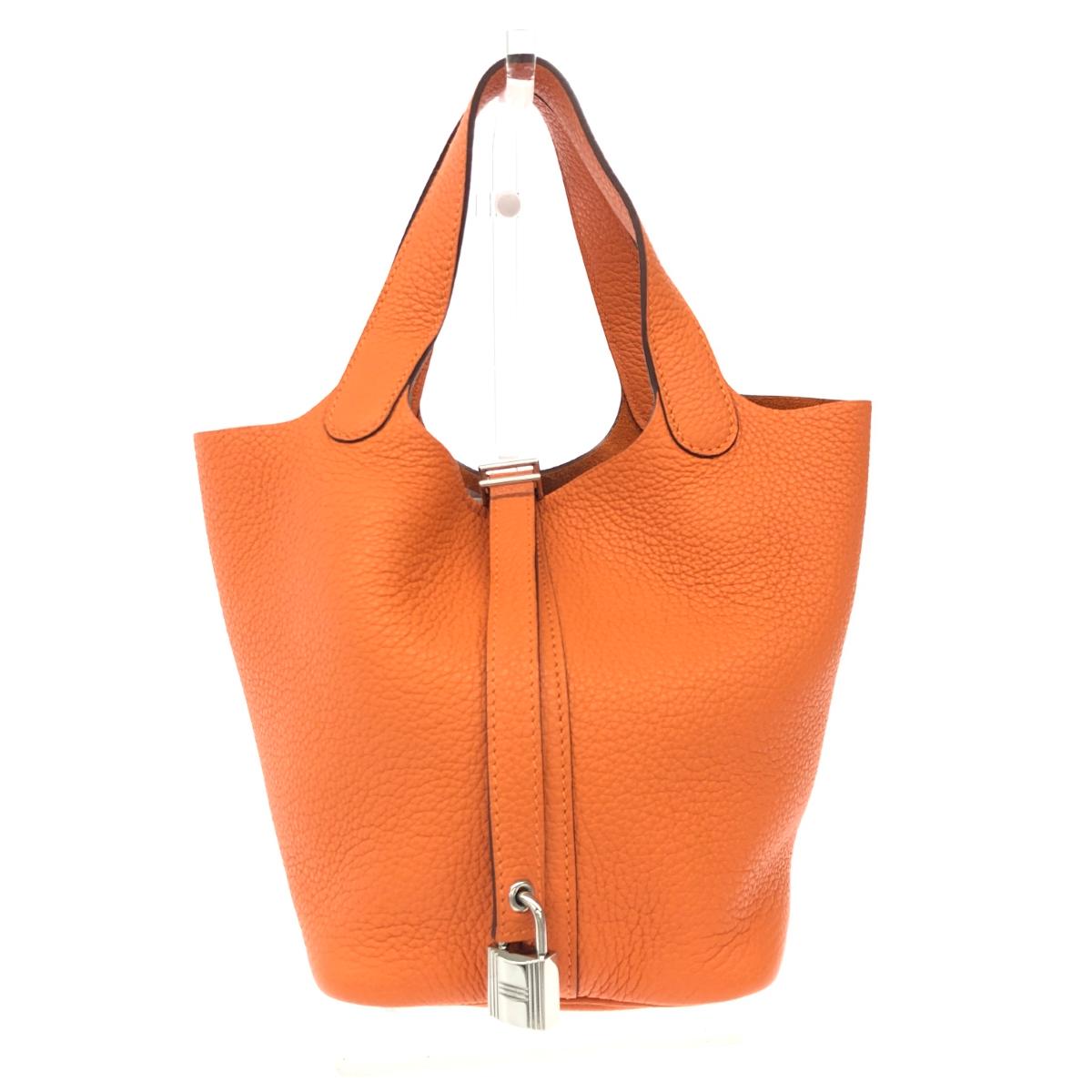 HERMES エルメス ピコタンロックPM ハンドバッグ 美品 □M刻印 オレンジ トゴ レディース bag 鞄 【中古】