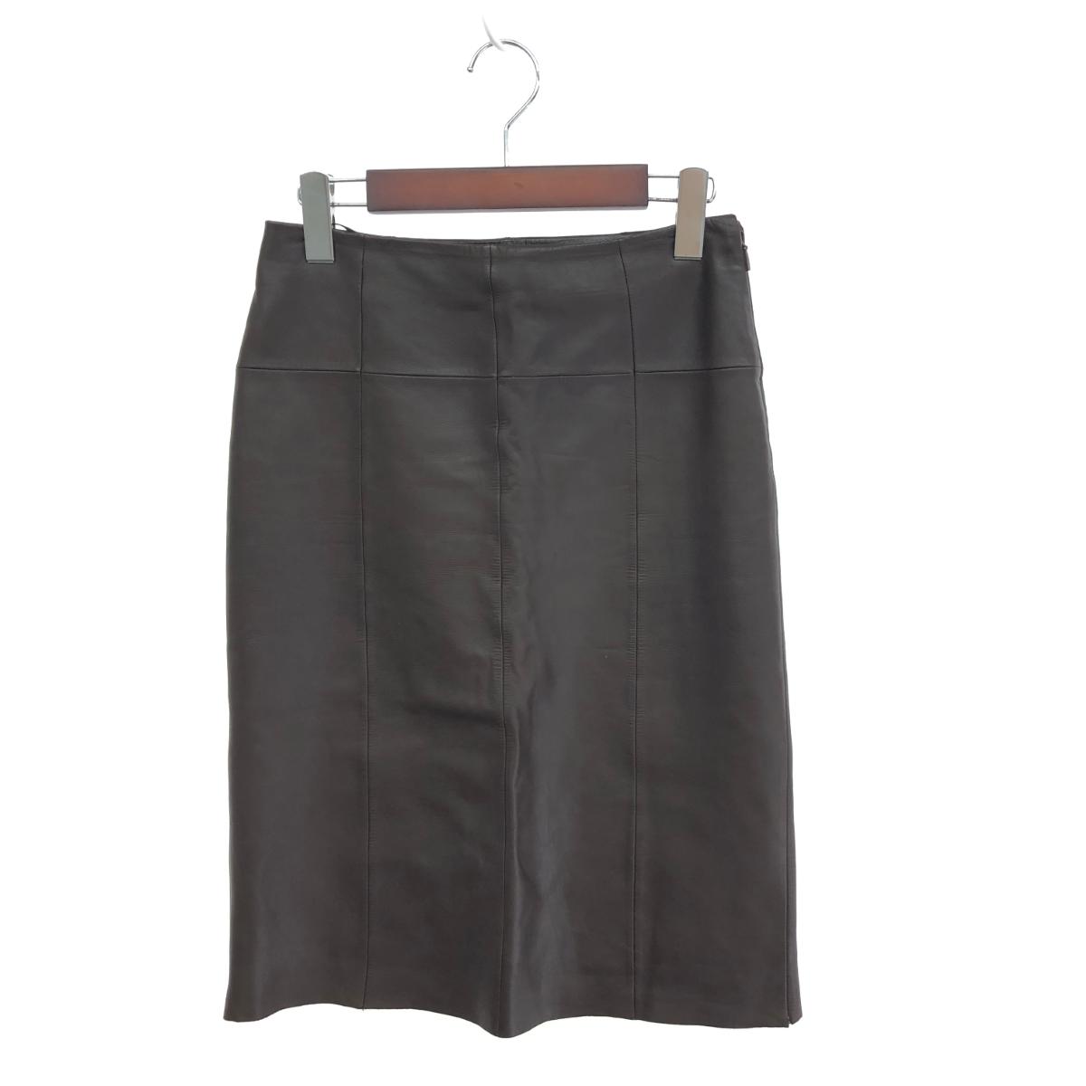 LOEWE ロエベ　スカート　ラムレザー　ヌバック　タイト ra5725-1.jpg