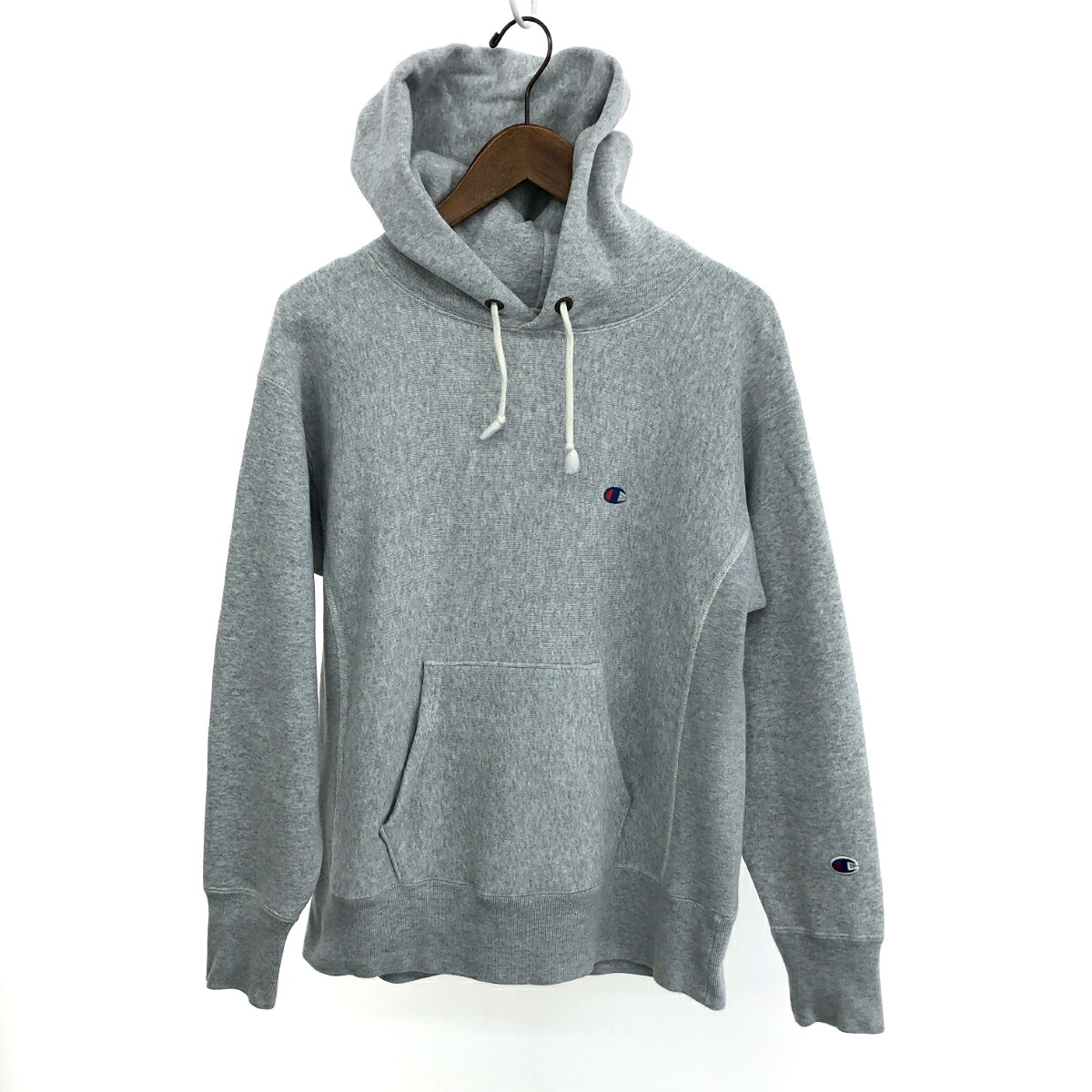 Champion チャンピオン プルオーバー パーカー サイズ:S グレー メンズ 青タグ復刻 トップス 【中古】