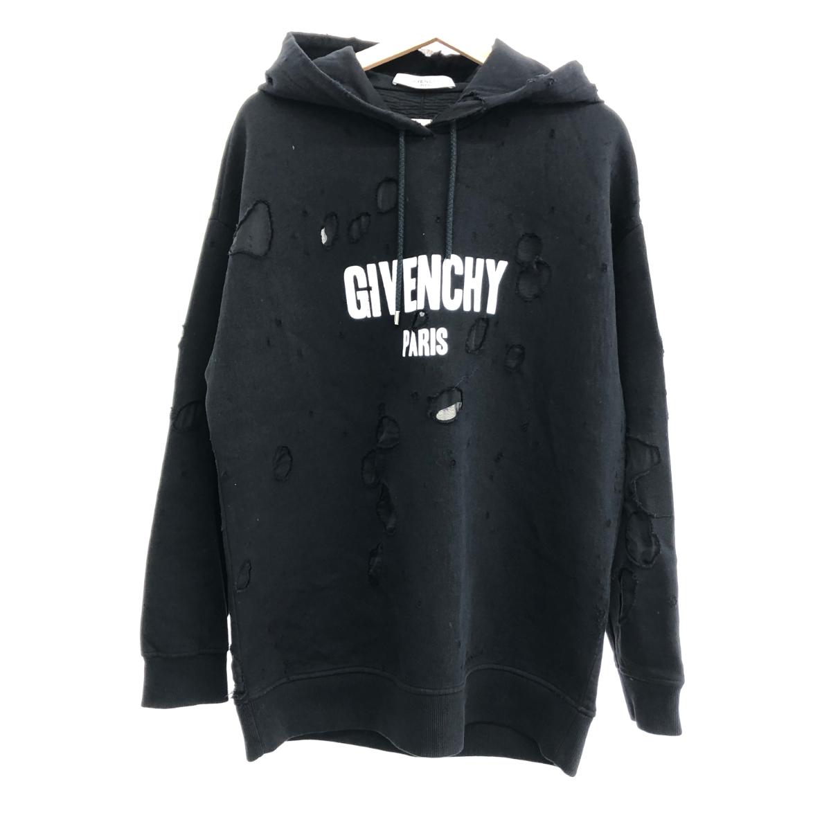 GIVENCHY ジバンシィ デストロイ パーカー 好ましい 大きさ:M BW900C3Z05 黒いこと  メンズ  トップス 【中古】