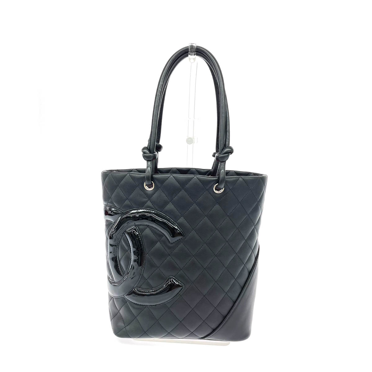 CHANEL シャネル カンボンライン マトラッセ トートバッグ  10090845 黒いこと×黒いこと カーフスキン  レディース bag 鞄 【中古】