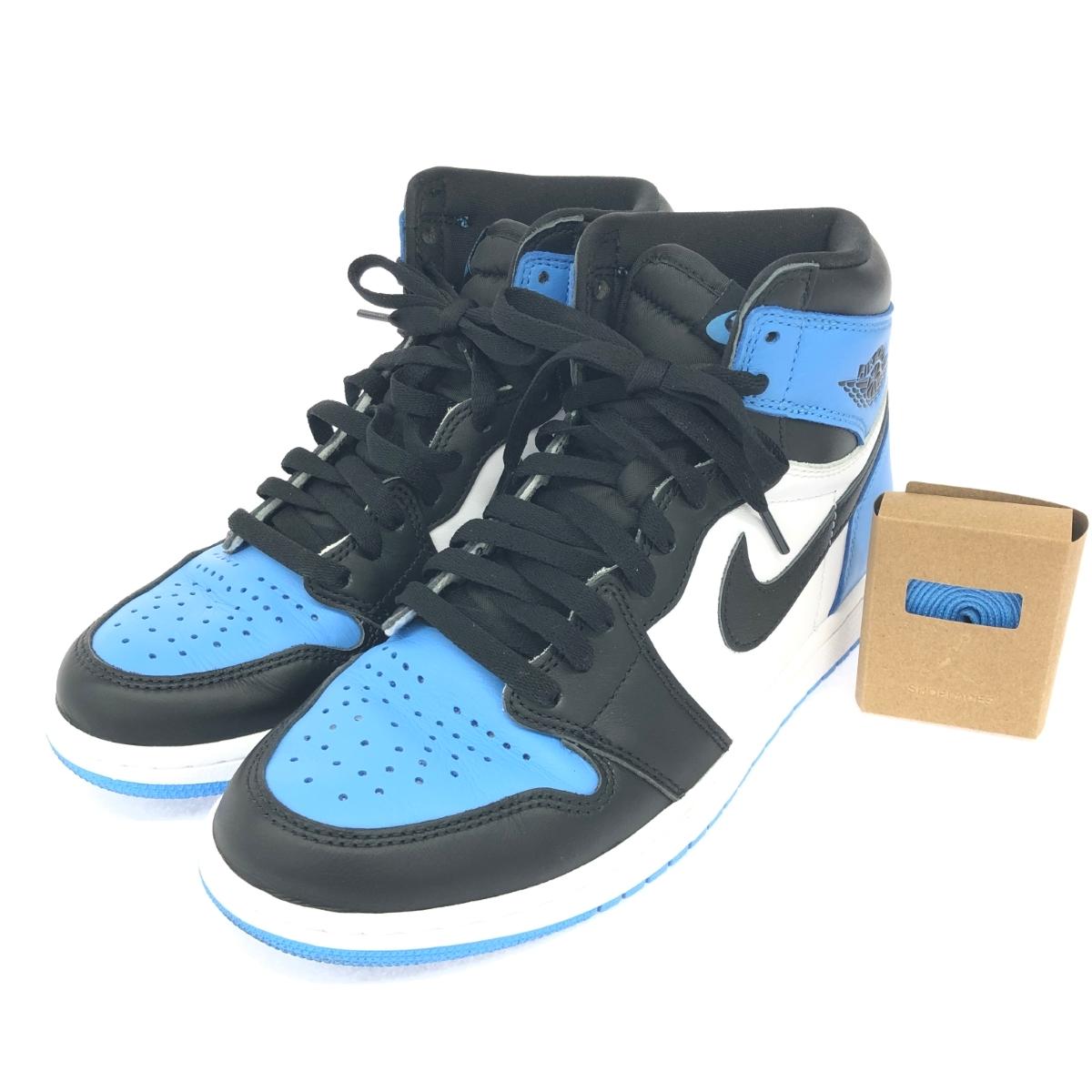NIKE ナイキ エアジョーダン1 スニーカー 好ましい 26.0 DZ5485-400 黒いこと/白いこと/青味   メンズ 靴 シューズ sneakers 【中古】