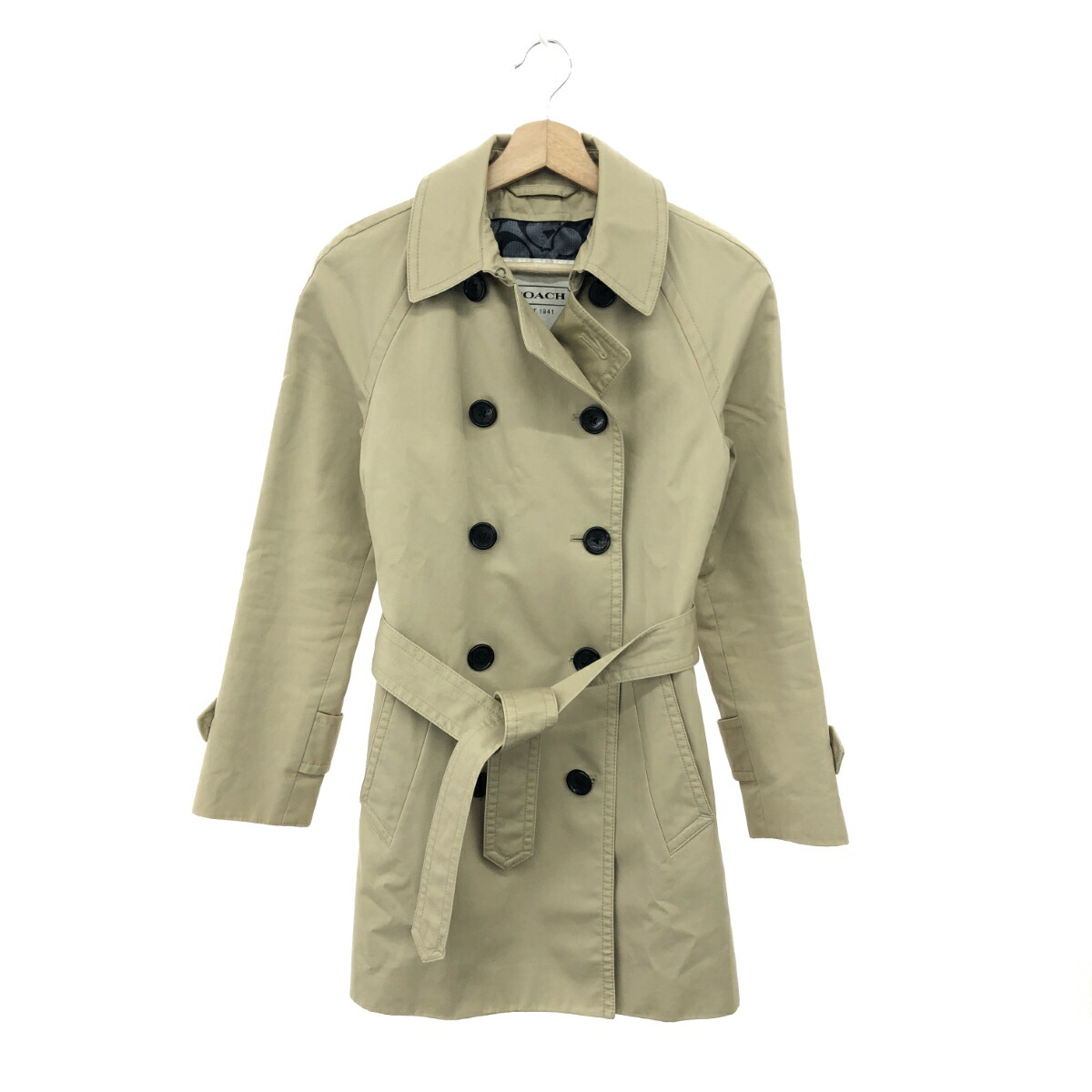 楽天市場】古着 COACH コーチ トレンチコート S ベージュ レディース