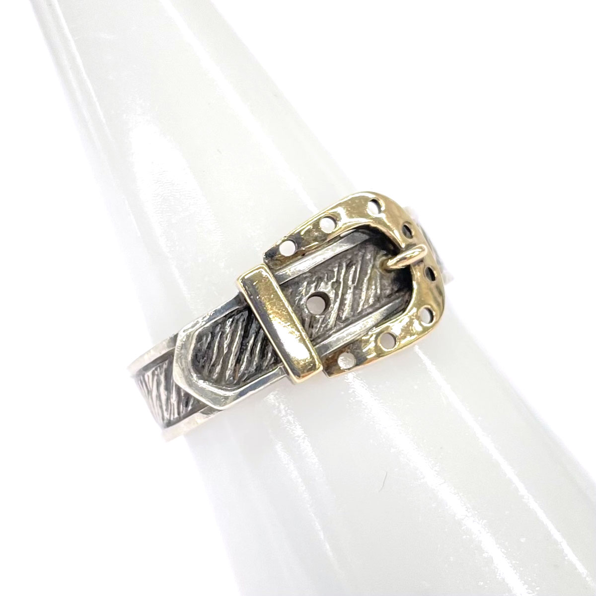 シルバーアクセサリー SVリング ベルトデザイン SILVER ゴールド&times;シルバーカラー レディース 指輪 アクセサリー 【中古】｜リサイクル ティファナ