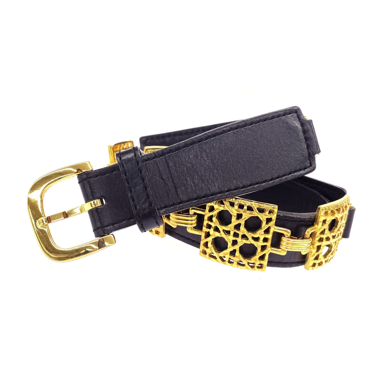 クリスチャンディオール ベルト ロゴ ブラック レザー ヴィンテージ Christian Dior クリスチャン ディオール レザー バックル