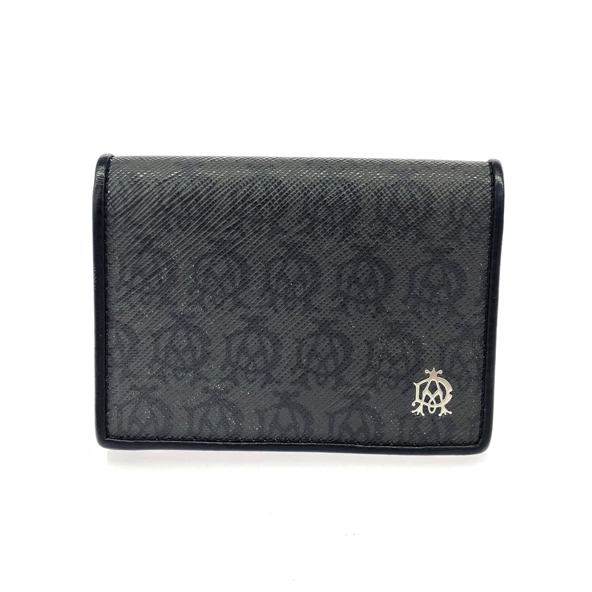 新品未使用✨ダンヒル　名刺入れ　パスケース　レザー　ブラック　シルバーロゴ金具 dunhill ダンヒル 名刺入れ メンズ BELGRAVE レザー カード