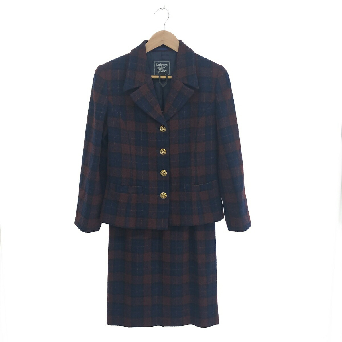 BURBERRYS バーバリーズ　スカートスーツ　セットアップ　ネイビー　M 楽天市場】美品【中古】バーバリー BURBERRY スカートスーツ
