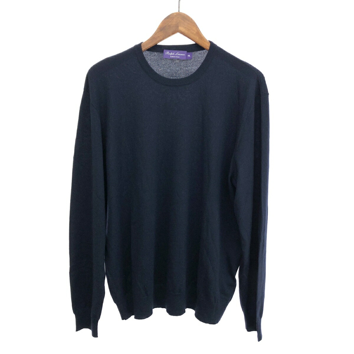PURPLE LABEL by Ralph Lauren ラルフローレンパープルレーベル 労働者の一団のど頚 編み物 好ましい 大きさ:XXL  米国海軍 カシミール100％ メンズ   【中古】