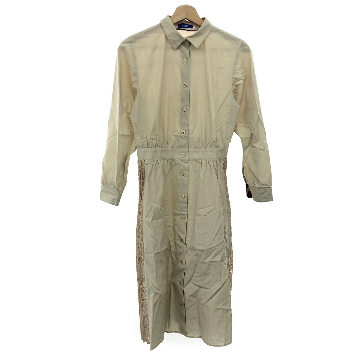 BLUE LABEL CRESTBRIDGE ブルーレーベルクレストブリッジ サイドレースシャツ 20AW ワンピース 良好 サイズ:38 55J12-338-40 ベージュ 【中古】
