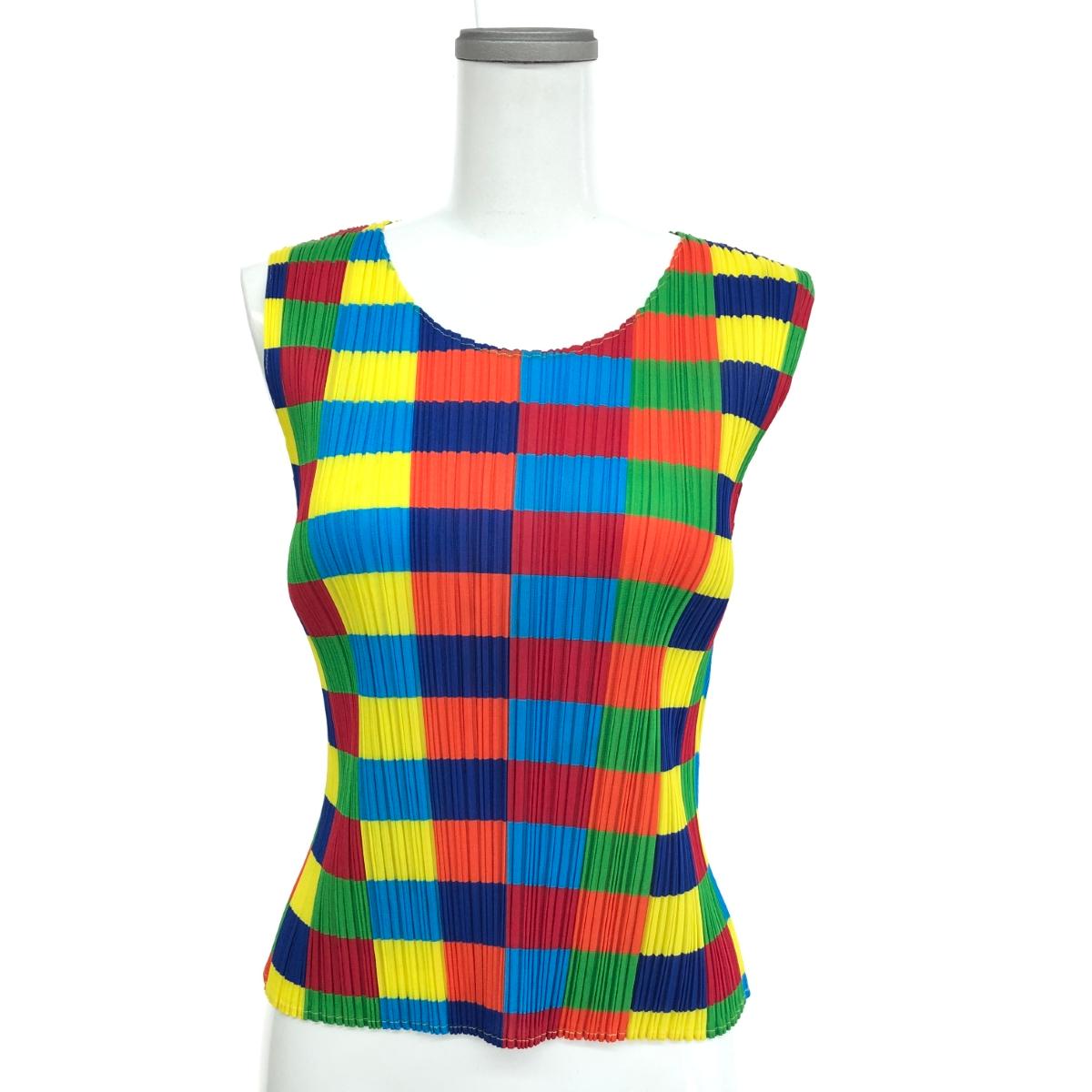 PLEATS PLEASE プリーツプリーズ ノースリーブ トップス 良好 サイズ:4 PP14-JK341 マルチカラー レディース トップス タンクトップ 【中古】｜リサイクル ティファナ