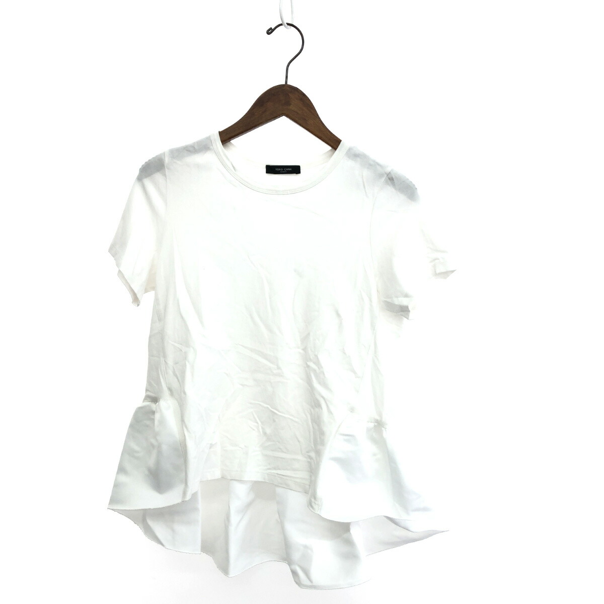 ヨーコチャン　フリルカットソー　ペプラム38 ヨーコチャンフリルカットソーサイズ38 ぺプラムTシャツ