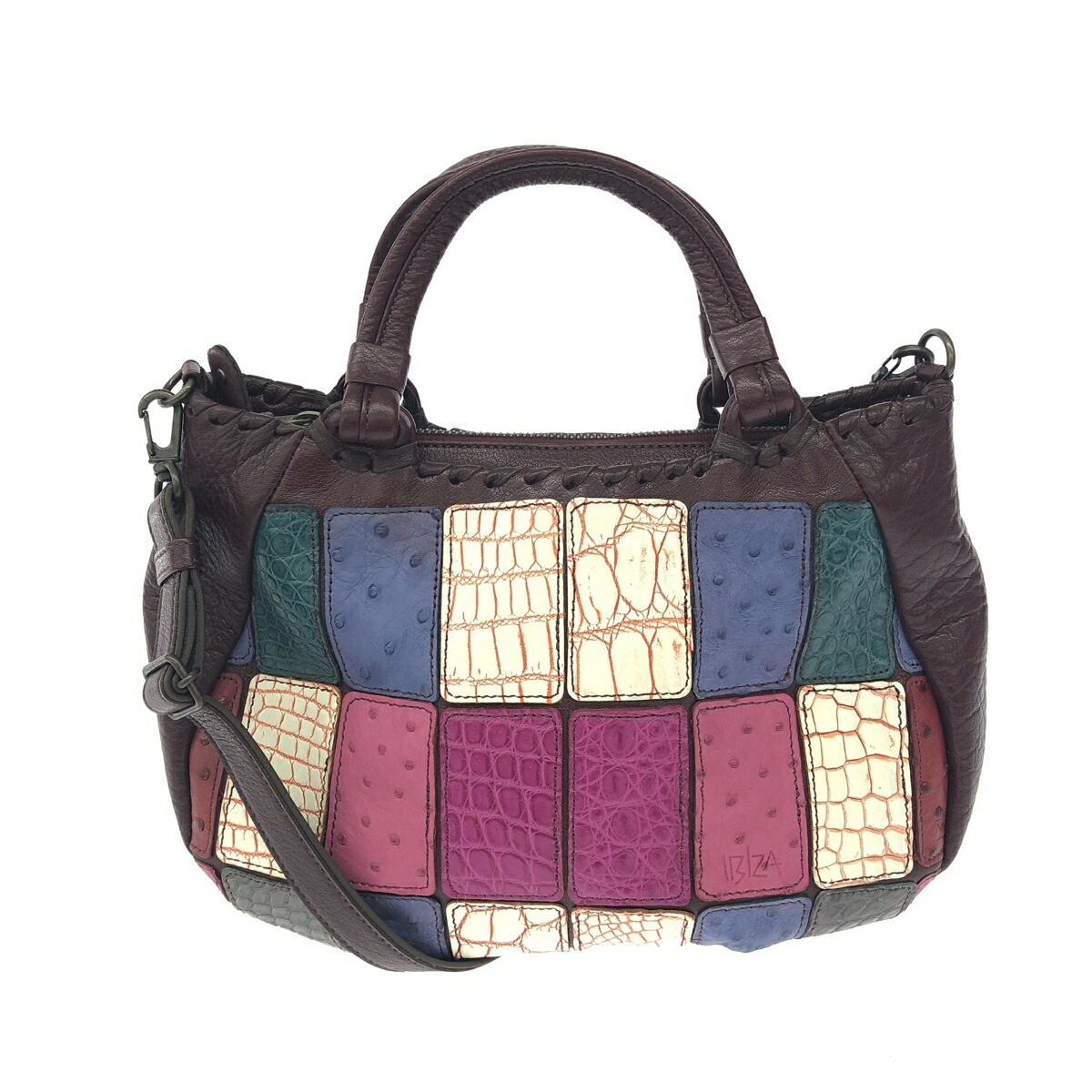 楽天市場】IBIZA イビサ マルチレザーパッチワーク 2WAYハンドバッグ  