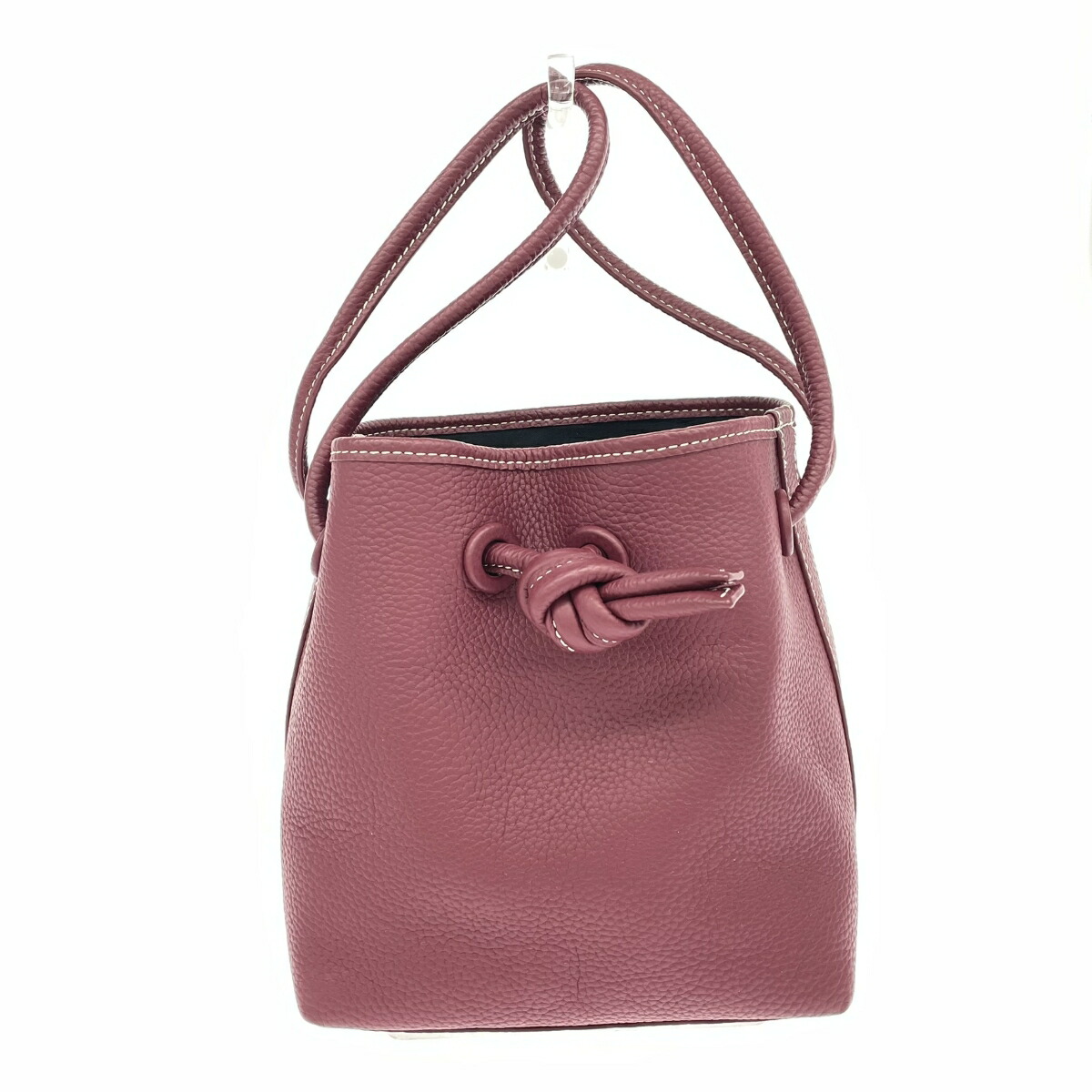 美品✨VASIC ヴァジック ボンド 巾着 バッグ レザー シボ革 ベージュ系 VASICのアイコンバッグ 