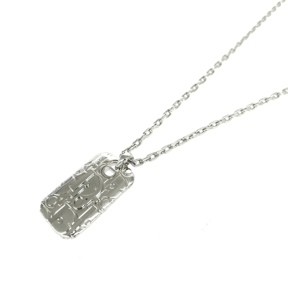 Christian Dior クリスチャンディオール オブリーク ネックレス 良好 N2812HOMMT シルバーカラー プレート Diorロゴ ユニセックス 【中古】