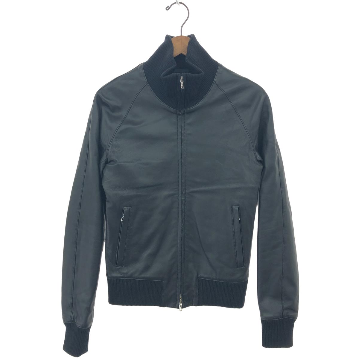 【リチウムオム】 シングルライダースジャケット ネイビー XSサイズ LEATHER SINGLE RIDERS JACKET | レザーシングルライダースジャケット