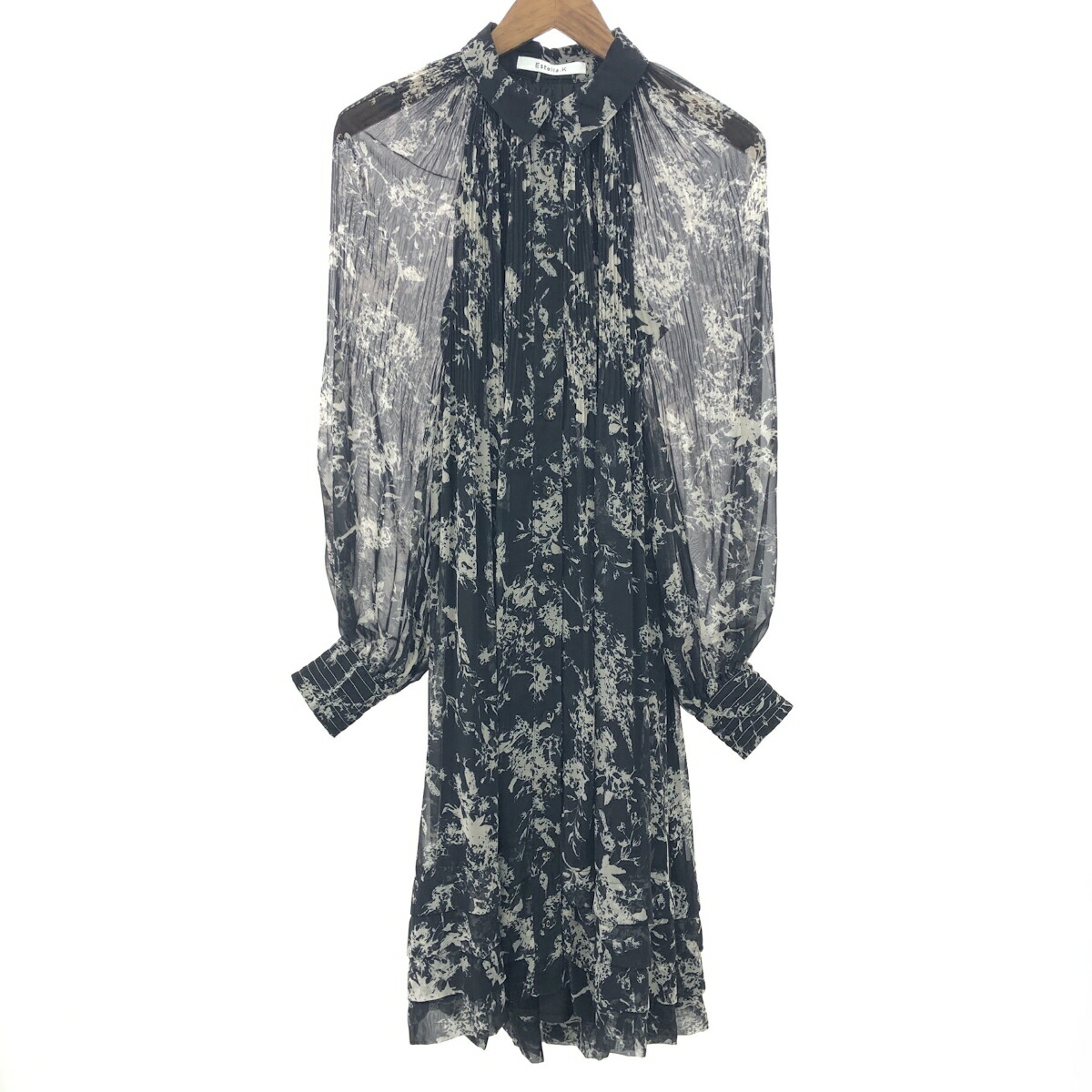 Estella .K / エステラケー ホルターネックワンピース Positano Belted long Dress プリントホルターネックティアード