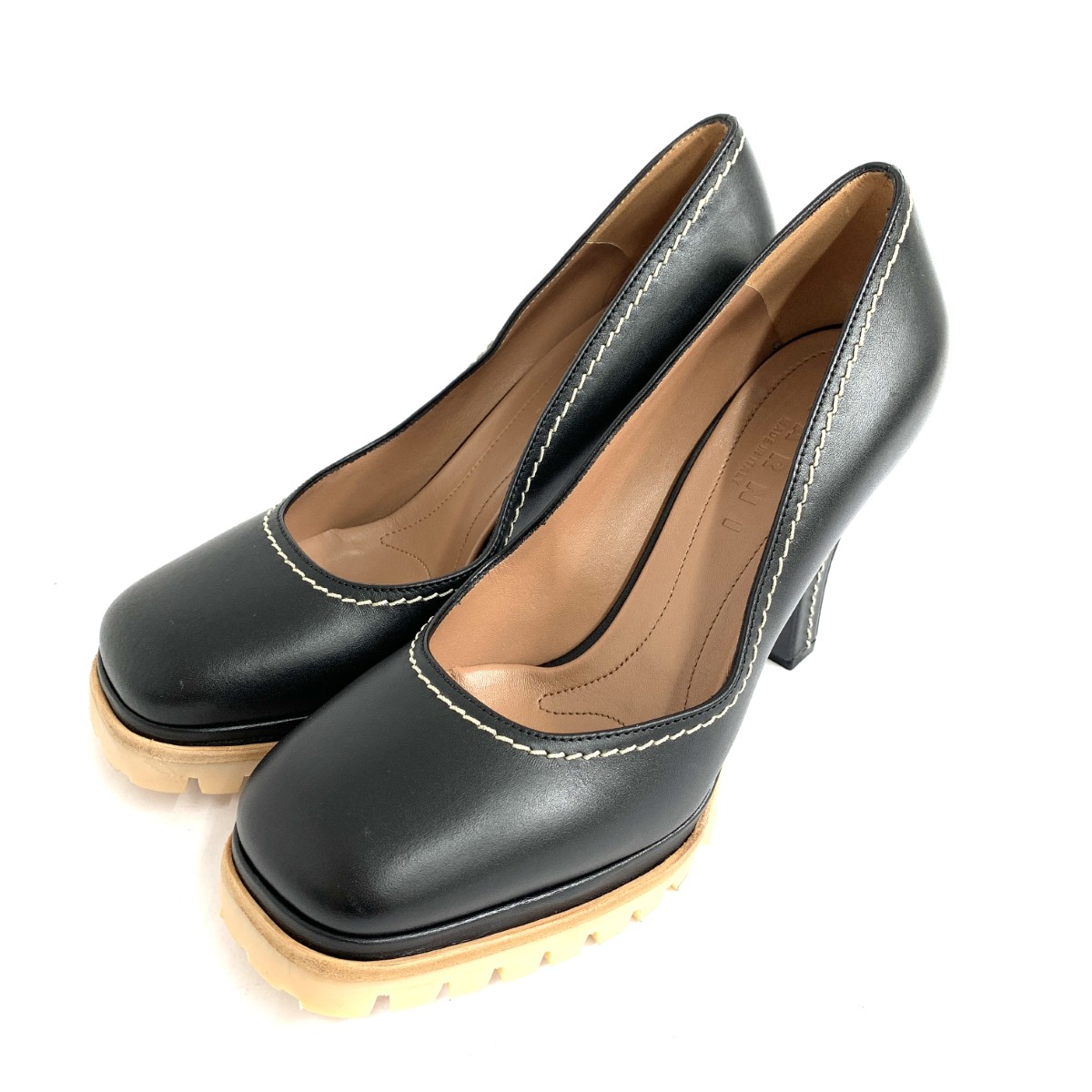 楽天市場】MARNI / マルニ | スクエアトゥ レザー ギャザー ヒール  