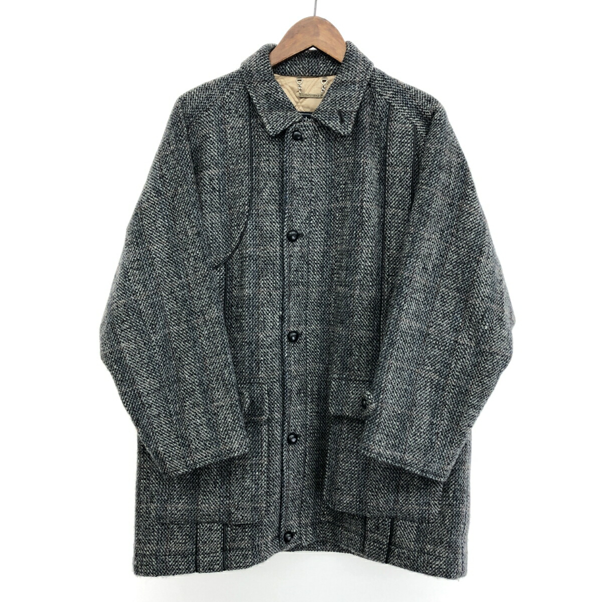 [美品] バーバリーロンドン　コート　ジャケット　ウール　カシミア混　ツイード ☆完全最高級♪ カシミヤ100%【超美品】バーバリー ロンドン ☆軽量・極暖