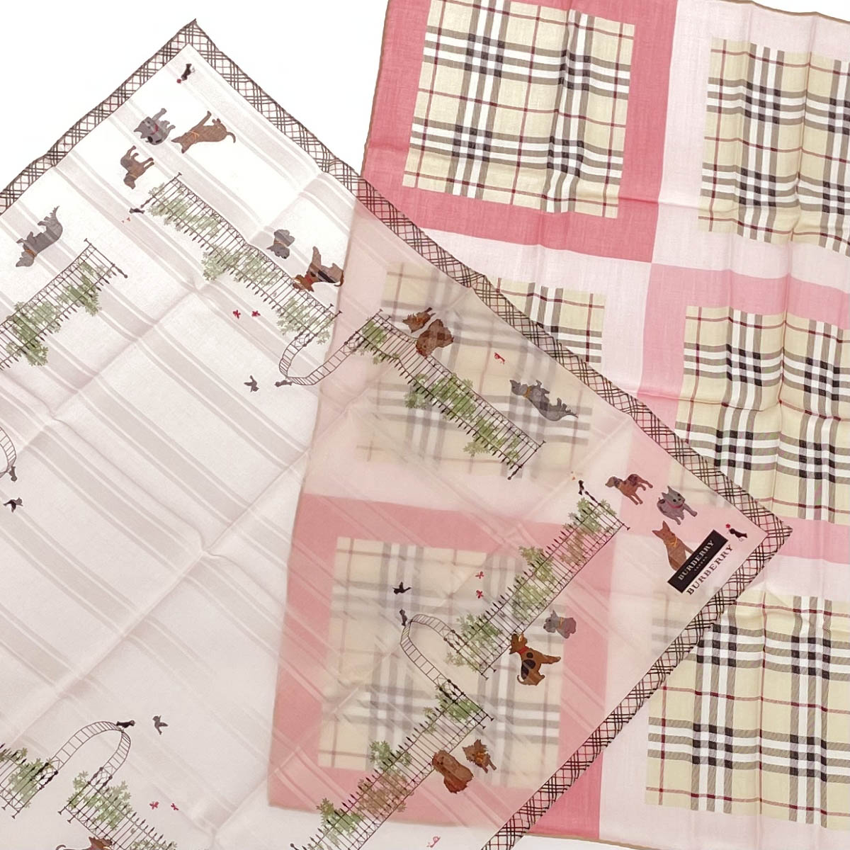 楽天市場】バーバリー ハンカチ 未使用 犬柄 鍵盤柄 ライトベージュ