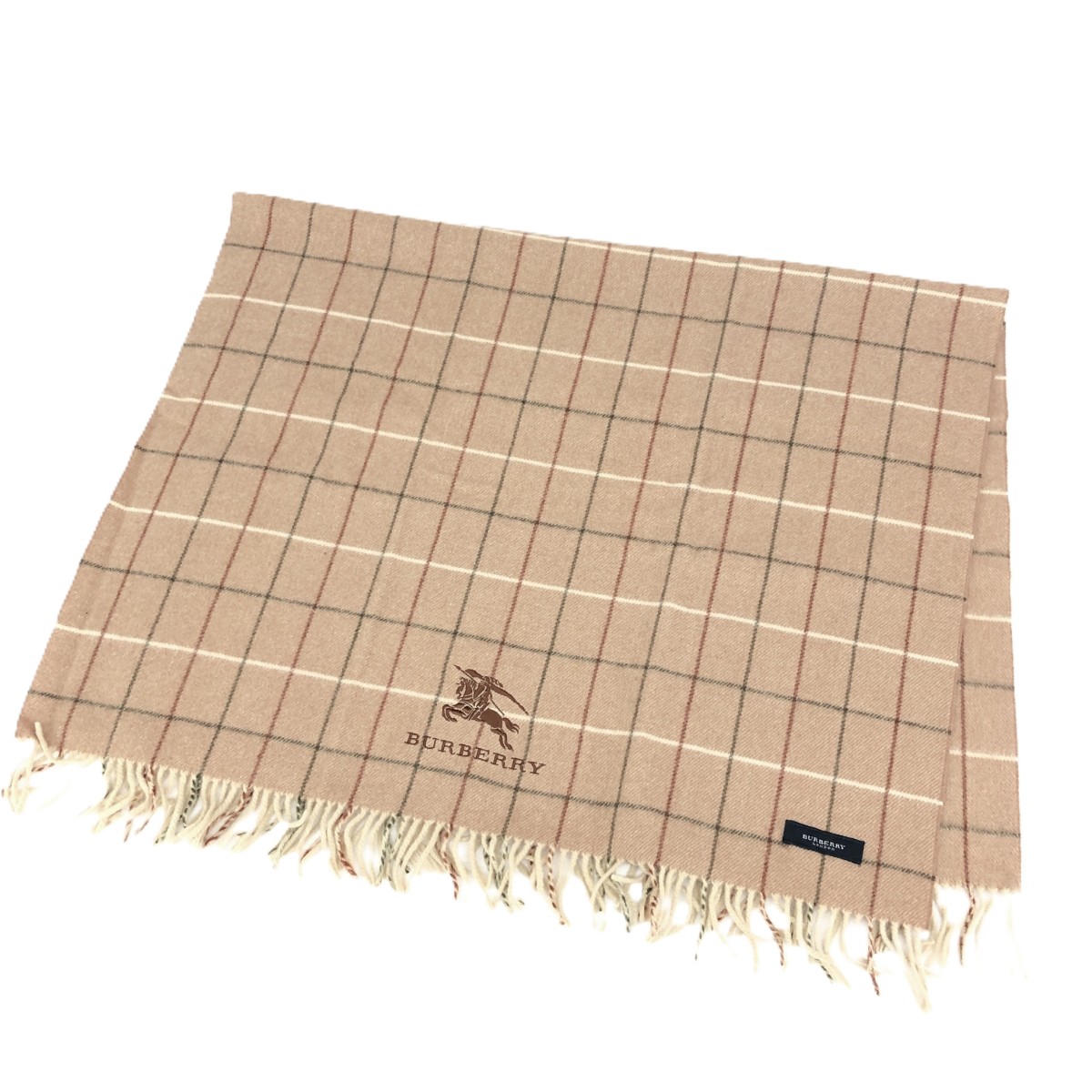 Burberry's ベージュ チェック柄 ブランケット バーバリー ひざ掛け ブランケット ウール100% BURBERRY 新品未