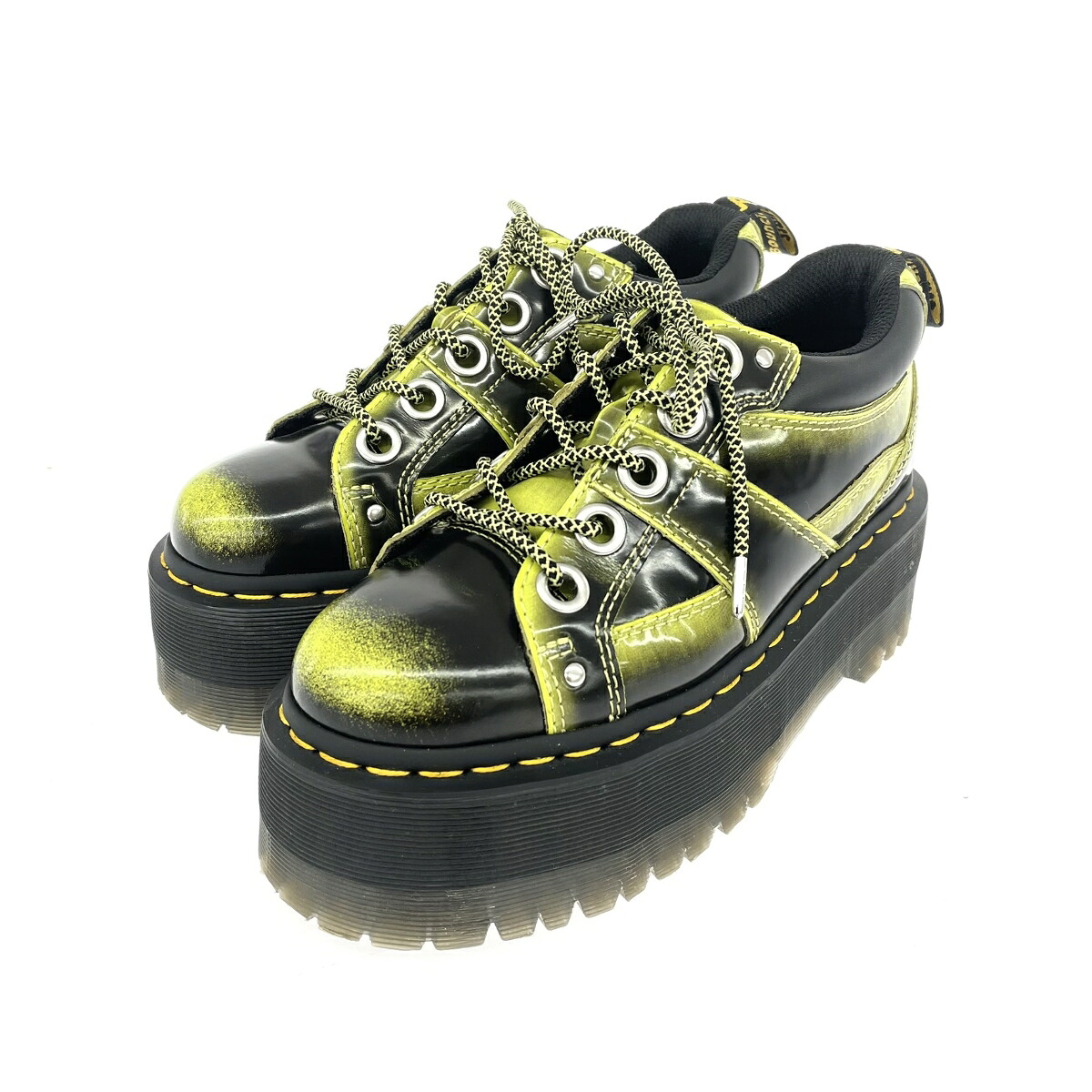 Dr.Martens ドクターマーチン ブーツ/ARCADIA/QUAD MAX/5i MAX 良好 表記サイズ:UK4 ブラック/イエロー レディース【中古】|リサイクル ティファナ