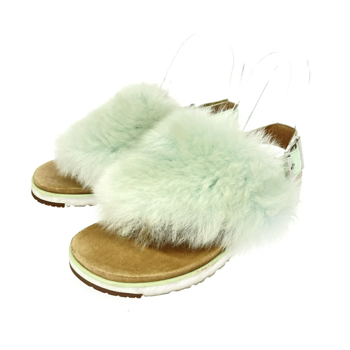 UGG アグ サンダル/ホリー 表記サイズ:23 シープスキン/ミントグリーン グリーン レディース【中古】画像