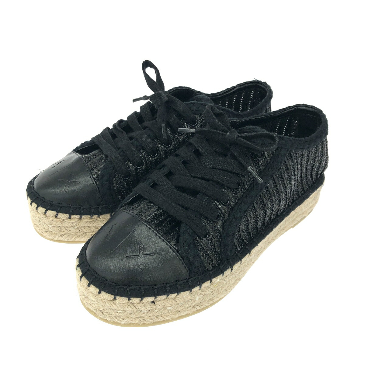 ARMANI EXCHANGE アルマーニエクスチェンジ エスパドリーユ スニーカー 美品 書きあらわす大きさ:UK4  XDC006   黒いこと レディース【中古】