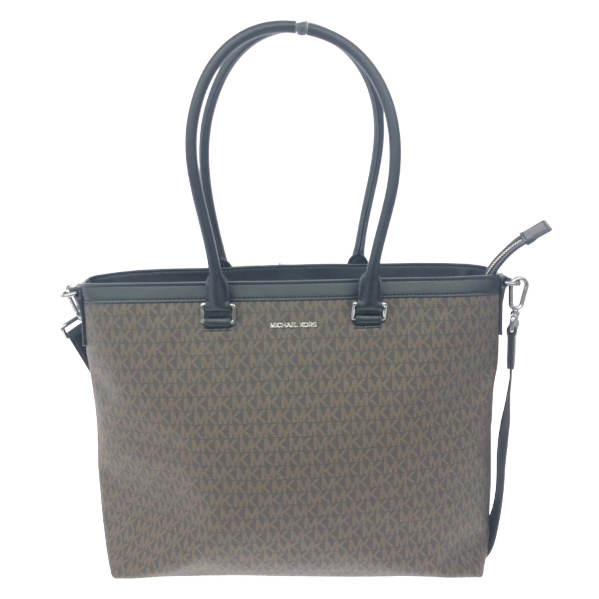 MICHAEL KORS マイケルコース トートバッグ 新品同様  MKモノグラム/PVC    ブラック/ブラウン レディース【中古】