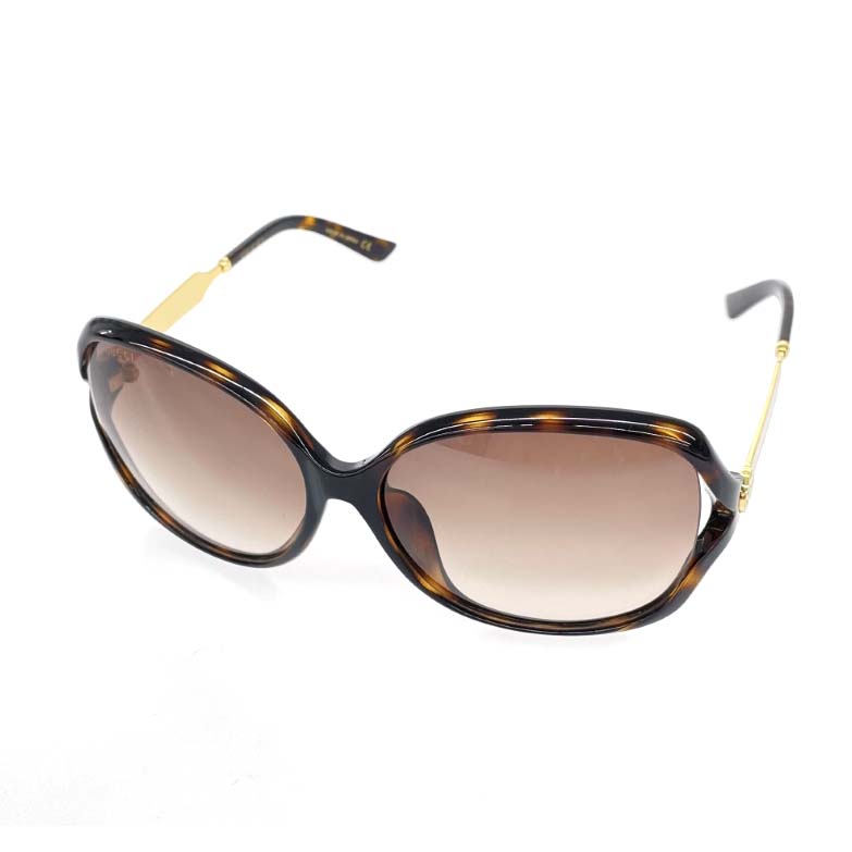GUCCI グッチ バタフライサングラス インターロッキング/べっ甲/プラ×メタル GG0076SK/アレッサンドロミケーレデザイン ブラウン 【中古】 20,806円