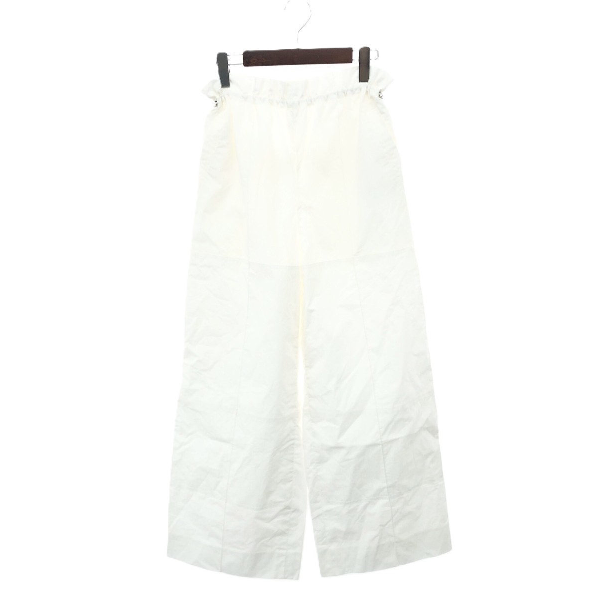 HERMES エルメス ワイドパンツ 良好 サイズ:32 サイドアジャスター 2E0406DJ コットン100％ ホワイト レディース【中古】