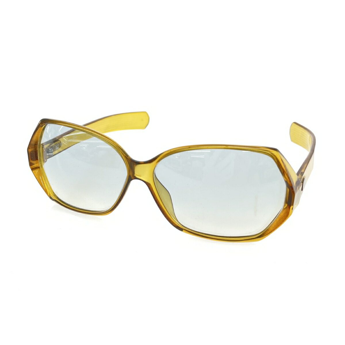 Christian Dior クリスチャンディオール サングラス   CDロゴ/クリア/ドイツ製/プラスチック  2177   マスタード レディース【中古】