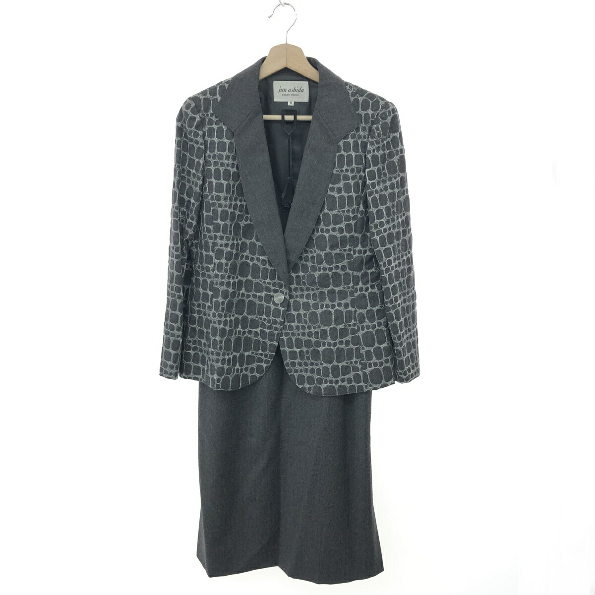 U1920□ジュンアシダ/jun ashida*軽量◎*ロング丈*スプリングコート/ジップアップコート*ライトパープル/ラベンダー系*サイズM