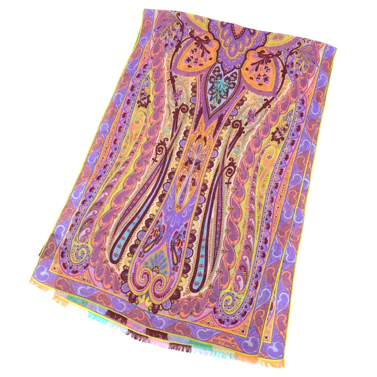 楽天市場】エトロ ETRO ストール ペイズリー パープル マルチ