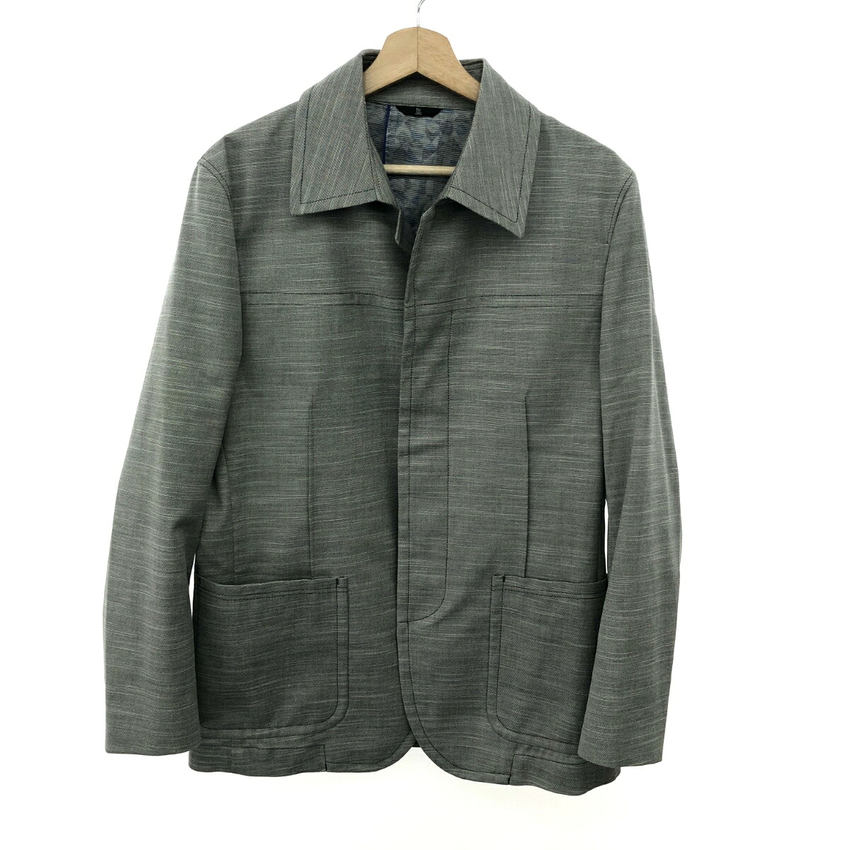 LANVIN COLLECTION ランバンコレクション 比翼ジャケット サイズ:50 グレー メンズ【中古】