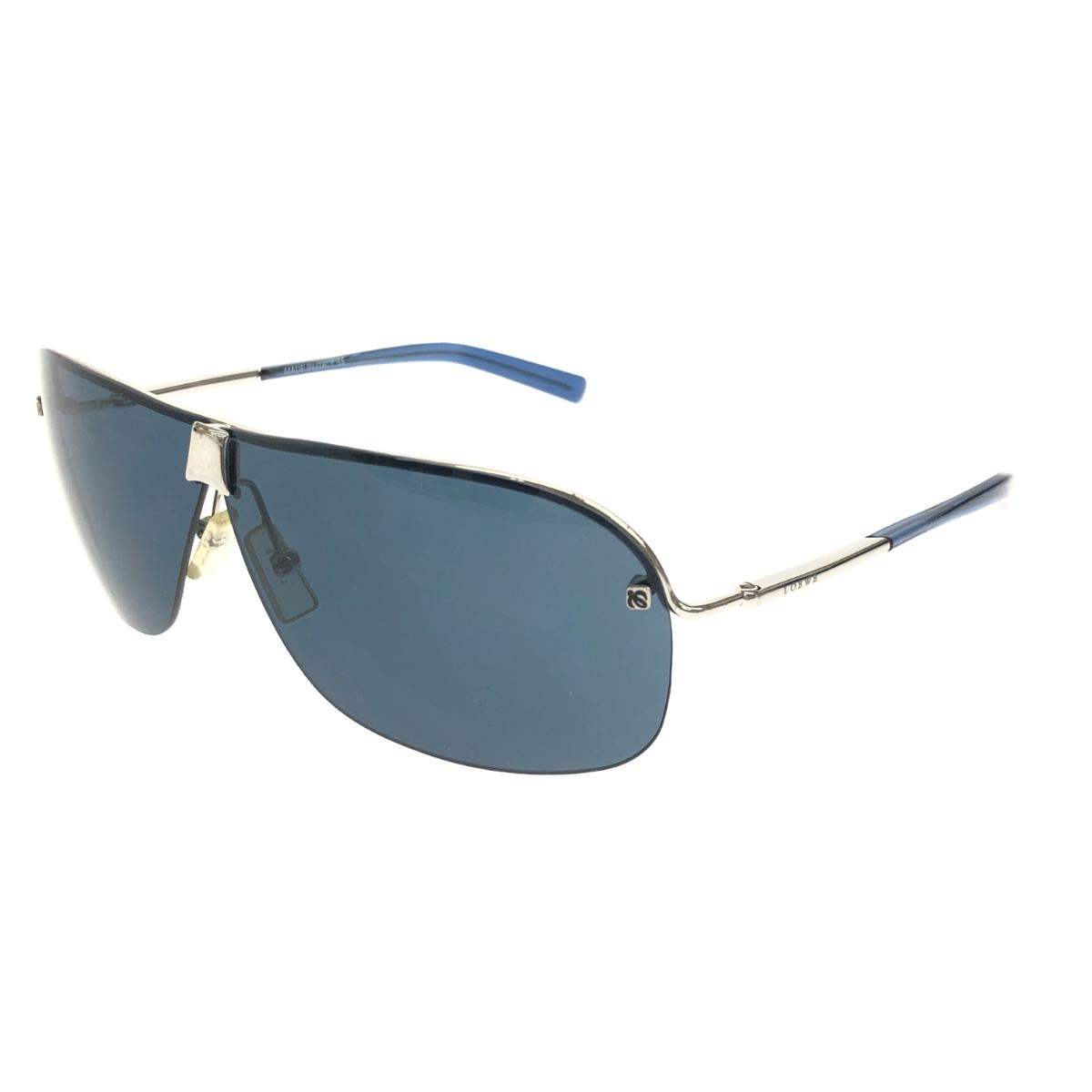 美品✨ LOEWE ロエベ サングラス メガネ SLW067 シルバー ブルー 美品✨ LOEWE ロエベ サングラス メガネ SLW067 シルバー ブルー