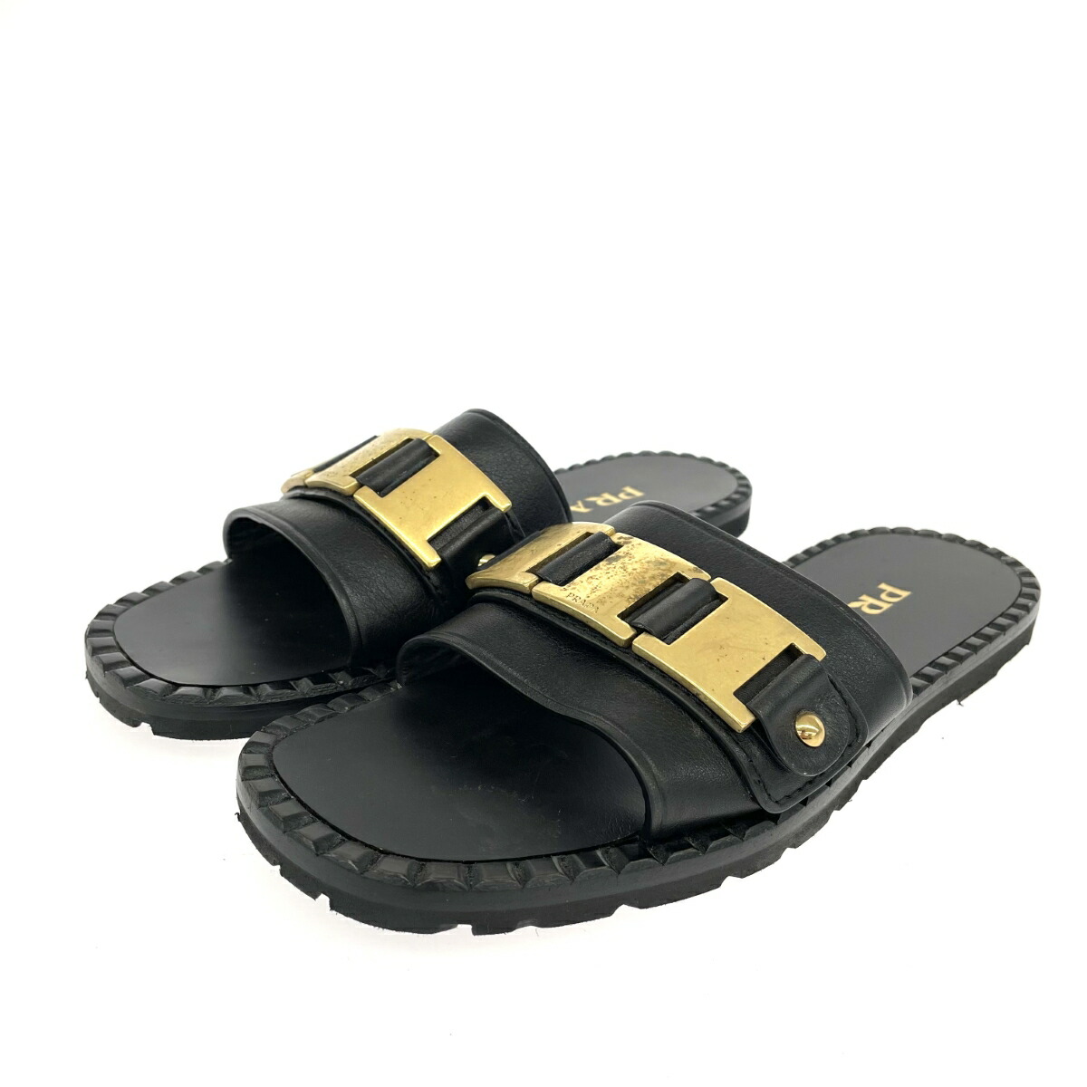 楽天市場】(8932) プラダ PRADA フォームラバーサンダル 厚底 ラバー