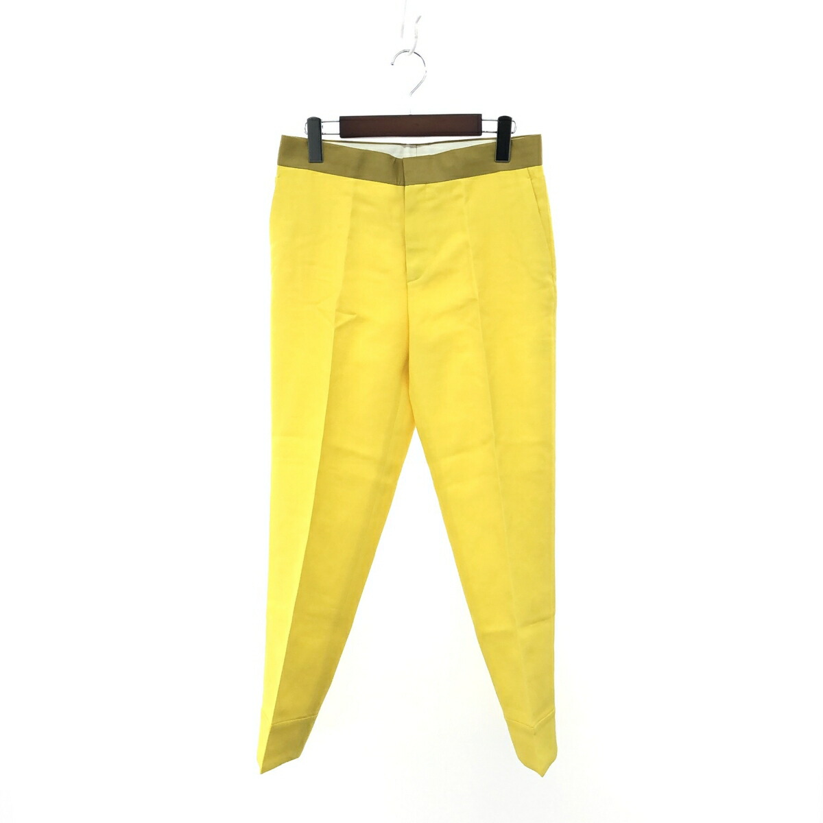 Drawer ドゥロワー ウールシルクスリムパンツ 良好 サイズ:38 センタータック 6514-236-0813   イエロー レディース【中古】
