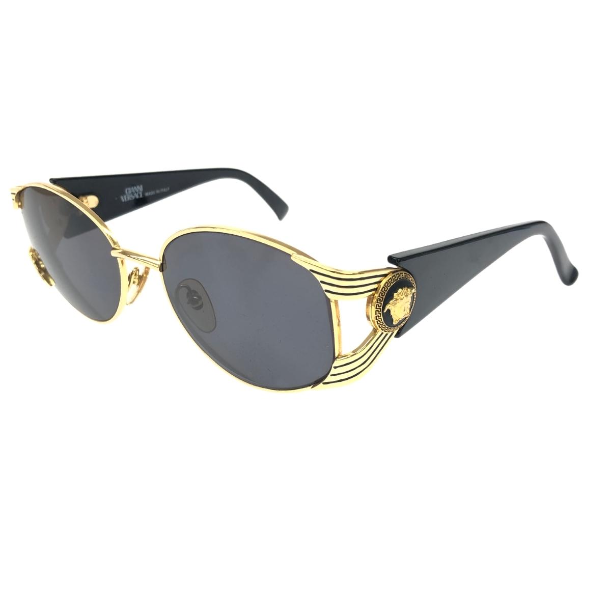Gianni Versace ジャンニヴェルサーチ サングラス 良好 メデューサ/プラ×メタル MODS64 ブラック ユニセックス【中古】
