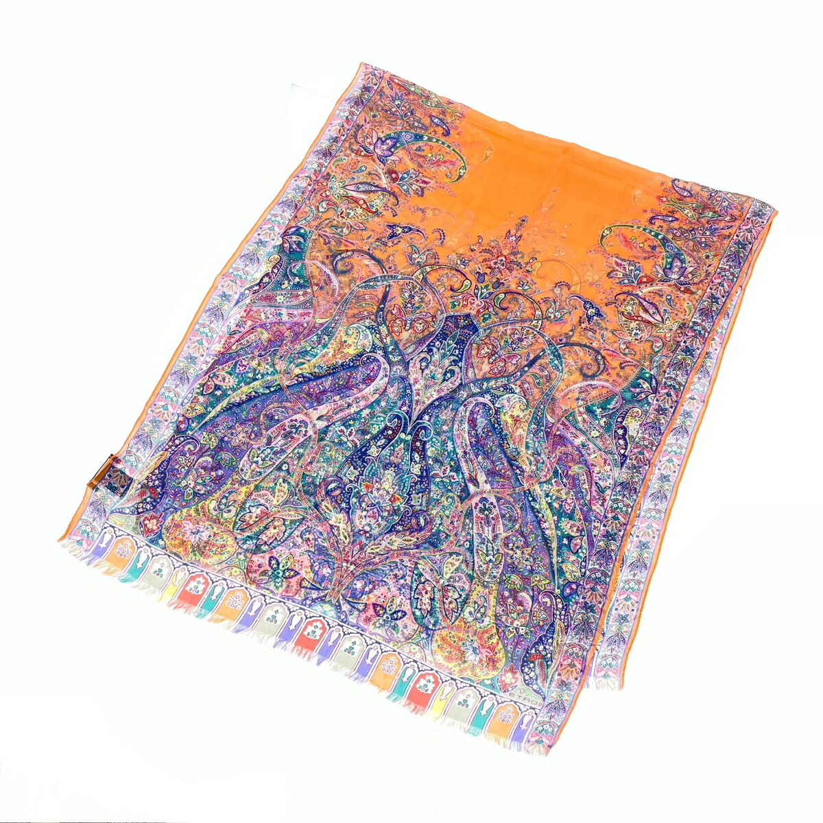 楽天市場】エトロ ETRO ストール ペイズリー パープル マルチカラー 紫