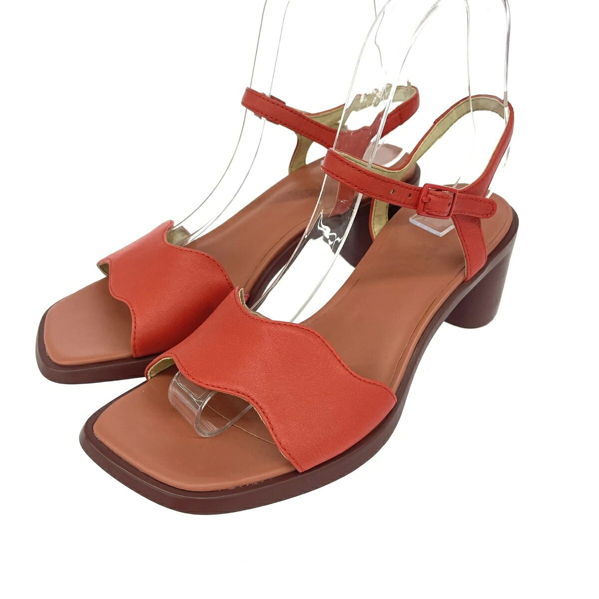 CAMPER カンペール サンダル 美品 表記サイズ:36 レザー レッド レディース【中古】
