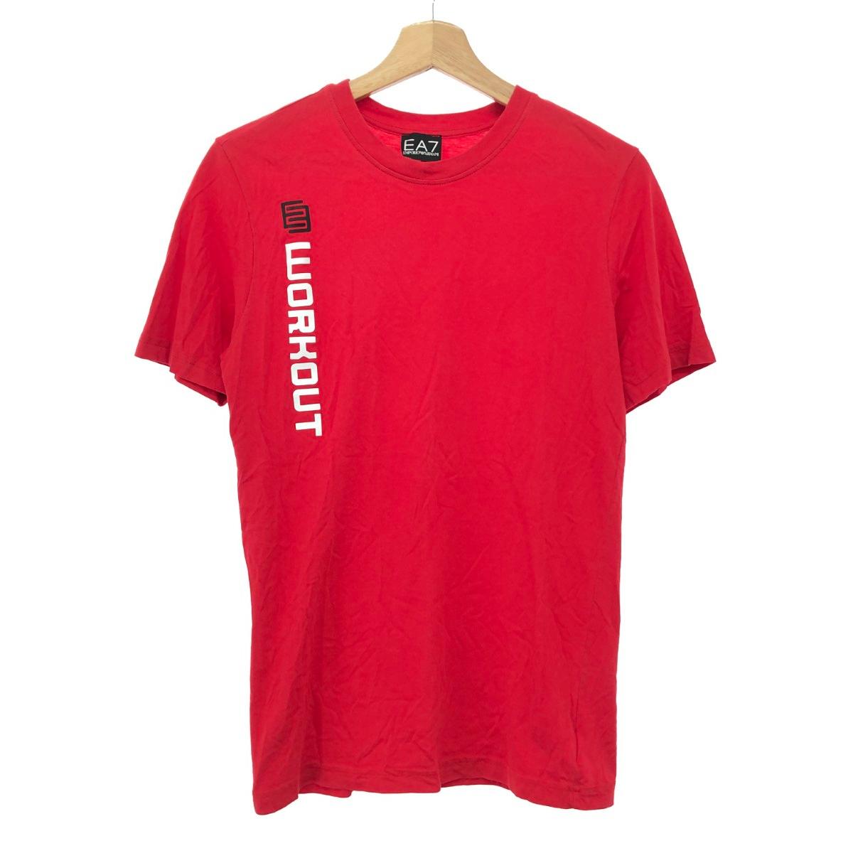 EA7 EMPORIO ARMANI イーエーセブンエンポリオアルマーニ 半袖カットソー サイズ:S プリント レッド メンズ【中古】
