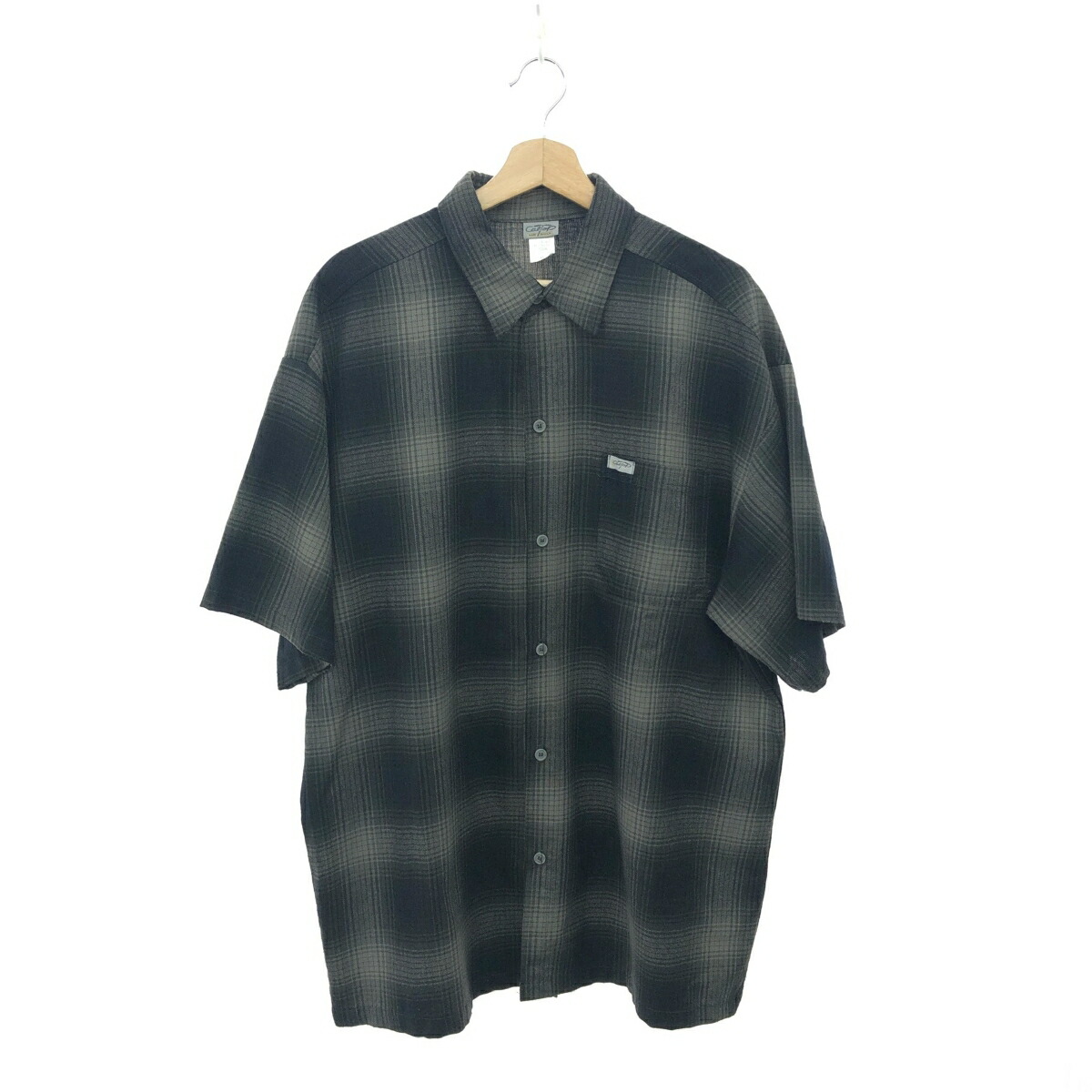 CalTop キャルトップ 半袖チェックシャツ サイズ:XL アメリカ製 ブラック メンズ【中古】