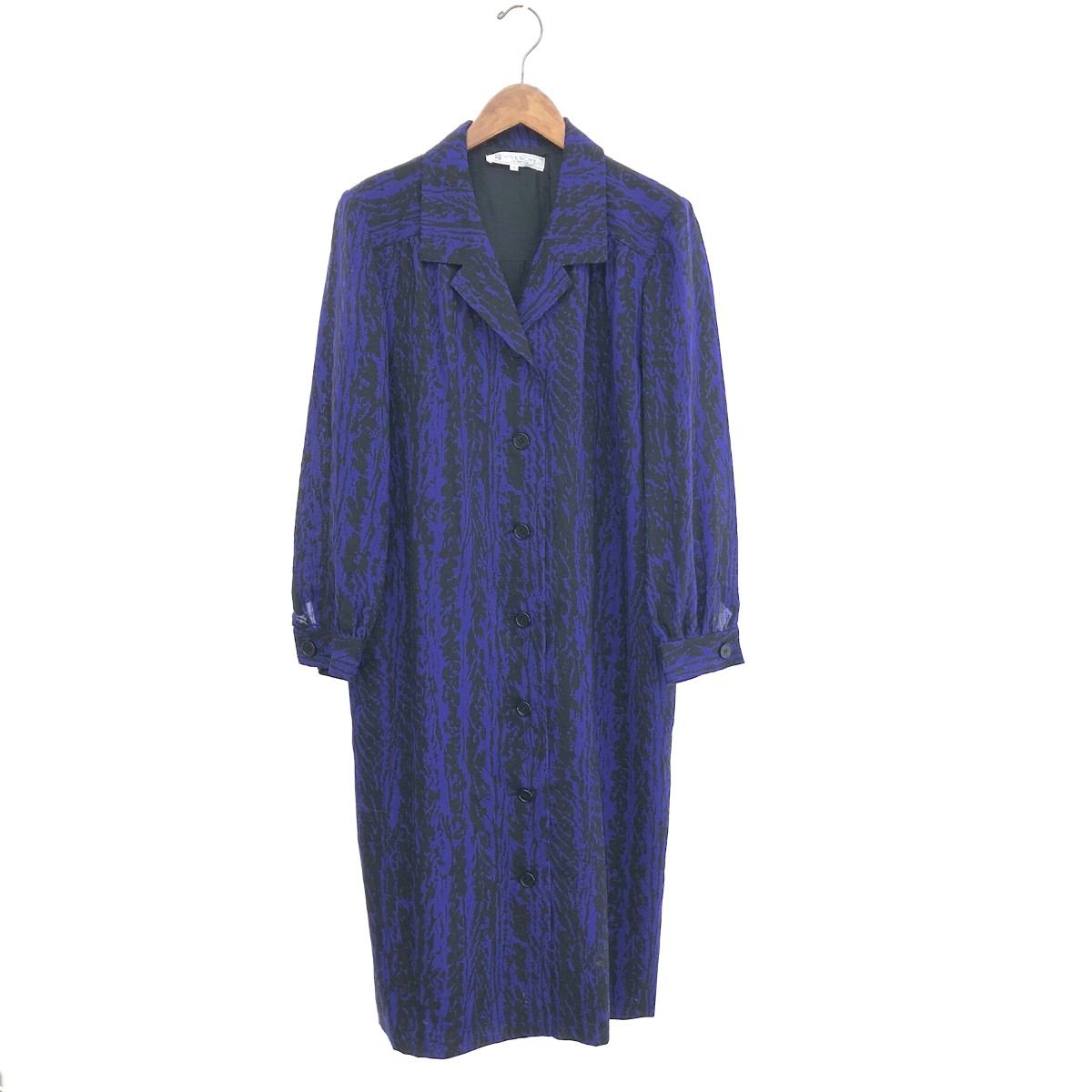 GIVENCHY ジバンシィ ロング厚地の外套 好ましい 大きさ:15 総柄/ヴィンテージ    黒いこと/パープル レディース【中古】