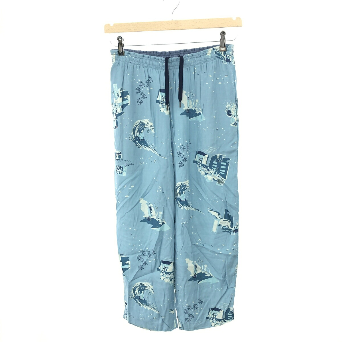 Porter Classic ポータークラシック パンツ サイズ:L 総柄/日本製 ライトブルー メンズ【中古】