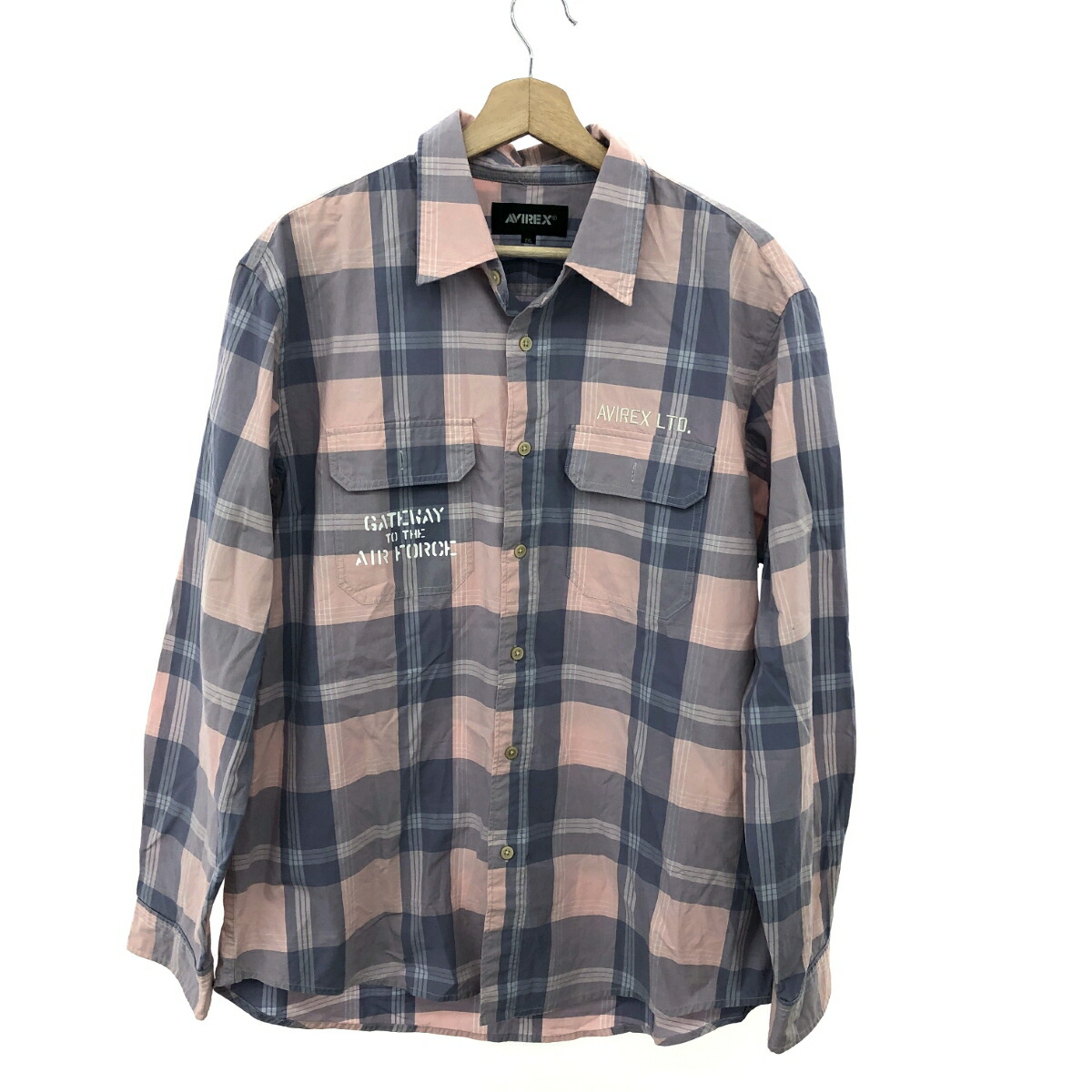 AVIREX アヴィレックス シャツ サイズ:2XL チェック柄 6115092 ピンク/パープル メンズ【中古】